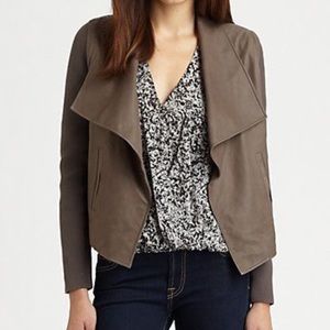 Joie ‘Jevon’ Open Front Leather Jacket